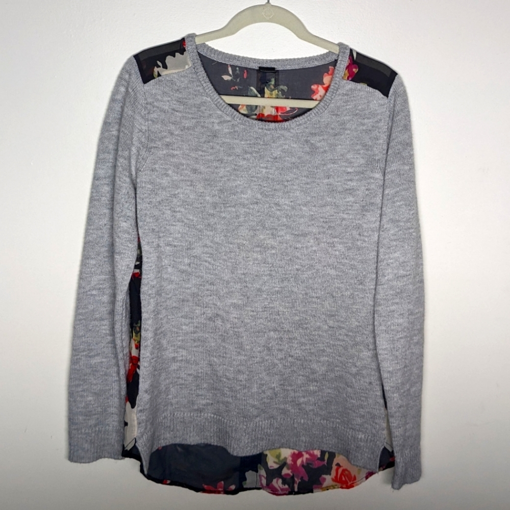 Madison Lily Aziz Pullover Sweater with Floral Back